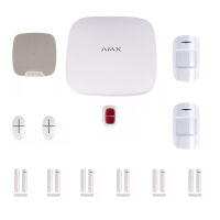 AJAX Hub 2 Starterpaket mit 12 Sensoren in weiß