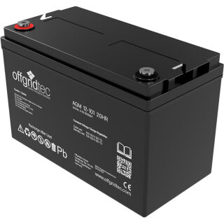 Offgridtec® AGM Akku 101Ah 12V Solar Batterie sehr zyklenfest