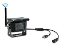Truck rear view camera with radio transmission monitor and camera
