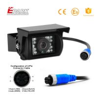 Rear view camera with built-in IR LED and 135° angle of view, black housing